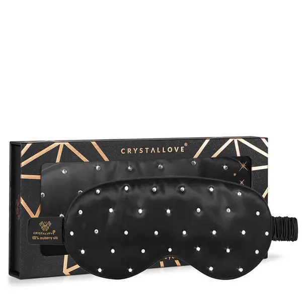 Crystallove Crystallove Maske Za Lice Crystalized Silk Eye Mask Black Maska Spavanje 1 kom,