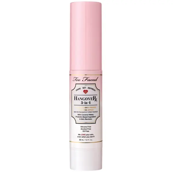 Too Faced Too Faced Hangover 3-in-1 Replenishing Primer & Setting Spray Travel Size Sprej Za Fiksiranje Šminke 30 ml