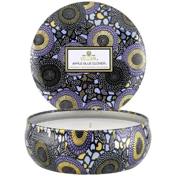 Voluspa VOLUSPA Apple Blue Clover 3 Wick Tin Candle Mirisna Svijeća 340 g
