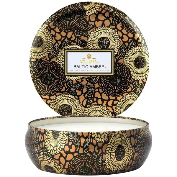 Voluspa VOLUSPA Baltic Amber 3 Wick Tin Candle Mirisna Svijeća 340 g