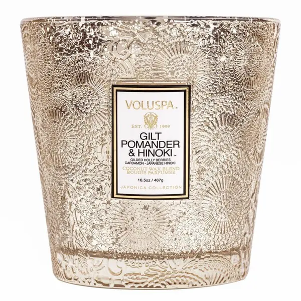 Voluspa VOLUSPA Gilt Pomander & Hinoki 2 Wick Hearth Candle Mirisna Svijeća 467 g