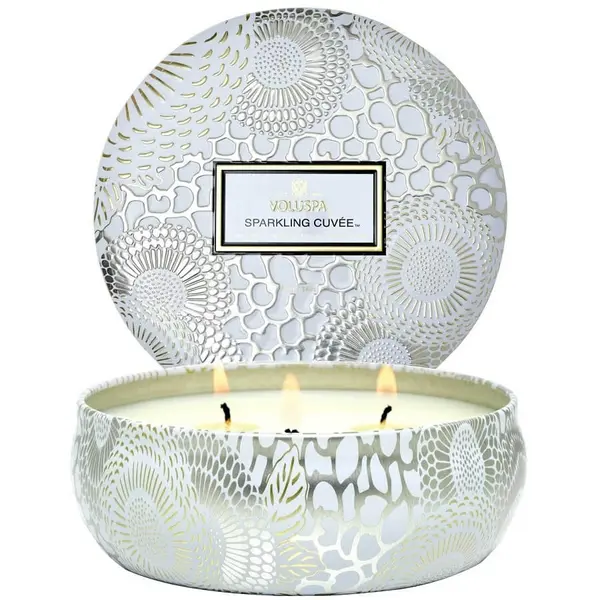 Voluspa VOLUSPA Sparkling Cuvée 3 Wick Tin Candle Mirisna Svijeća 340 g
