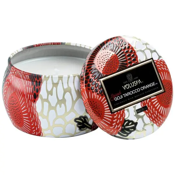Voluspa VOLUSPA Spiced Goji Tarocco Orange Mini Tin Candle Mirisna Svijeća 113 g