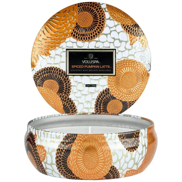 Voluspa VOLUSPA Spiced Pumpkin 3 Wick Tin Candle Mirisna Svijeća 340 g