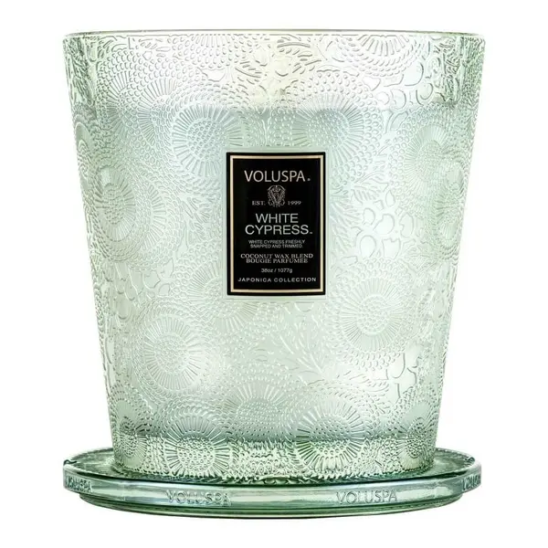 Voluspa VOLUSPA White Cypress 3 Wick Hearth Candle Mirisna Svijeća 1077 g