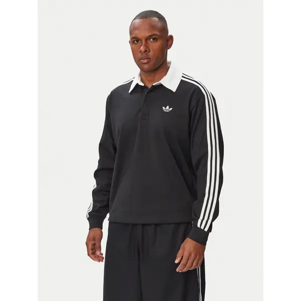 Adidas adidas Polo 3-Stripes Rugby Longsleeve Polo KE3576 Crna Regular Fit