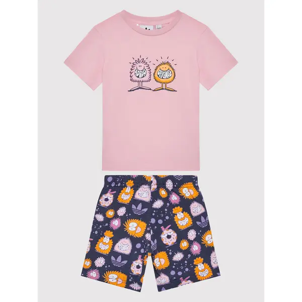 Adidas adidas Set majica, sportske kratke hlače KEVIN LYONS HC1985 Ružičasta Regular Fit