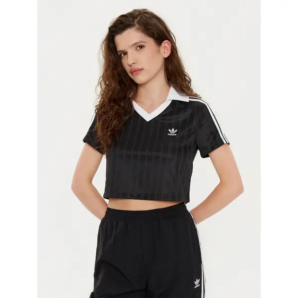 Adidas adidas T-shirt adicolor Football Jacquard JD2606 Crna Slim Fit