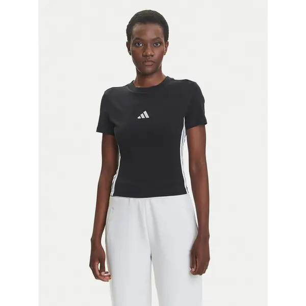Adidas adidas T-shirt Essentials 3-Stripes JC8325 Crna Slim Fit