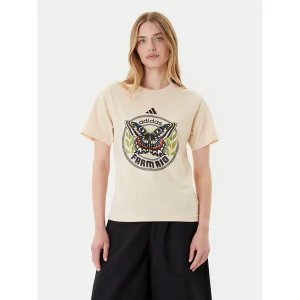 Adidas adidas T-shirt FARM Graphic JL8614 Bež Regular Fit