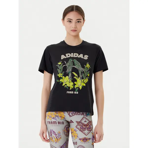 Adidas adidas T-shirt FARM Graphic JV8609 Crna Regular Fit