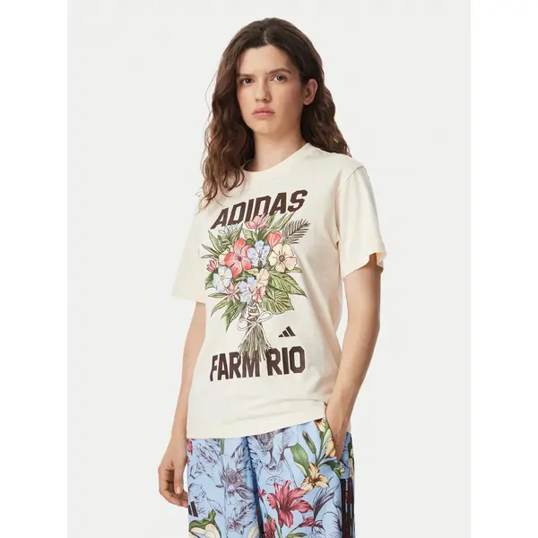 Adidas adidas T-shirt Fram Rio Graphic KR0280 Krem Regular Fit