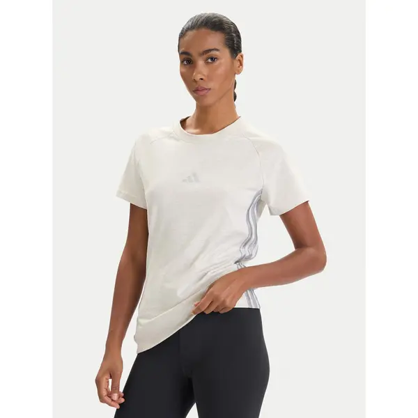 Adidas adidas T-shirt Holiday 3-Stripes JM1880 Bež Slim Fit