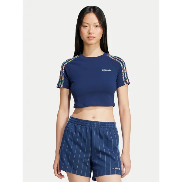 Adidas adidas T-shirt Liberty London 3-Stripes Infill Baby JC7788 Tamnoplava Slim Fit
