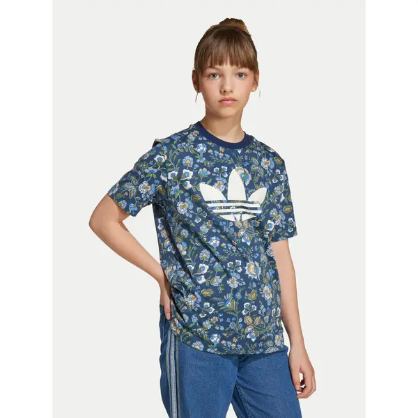 Adidas adidas T-shirt Liberty London JV7818 Tamnoplava Loose Fit