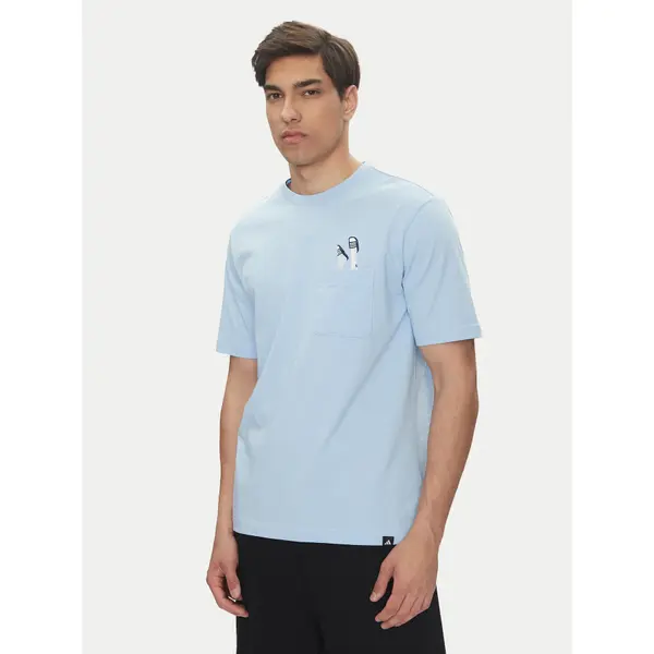 Adidas adidas T-shirt Lounge Slides Graphic Pocket JM0376 Plava Regular Fit