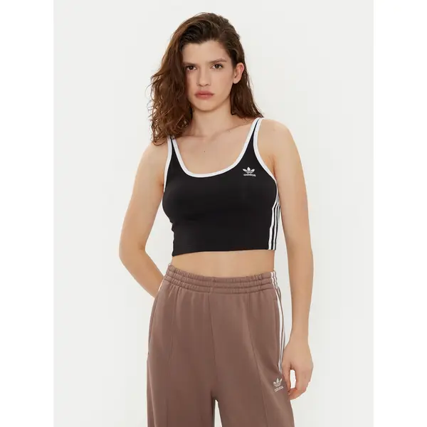 Adidas adidas Top adicolor 3-Stripes JD4612 Crna Slim Fit