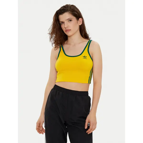 Adidas adidas Top adicolor 3-Stripes JP2291 Žuta Slim Fit