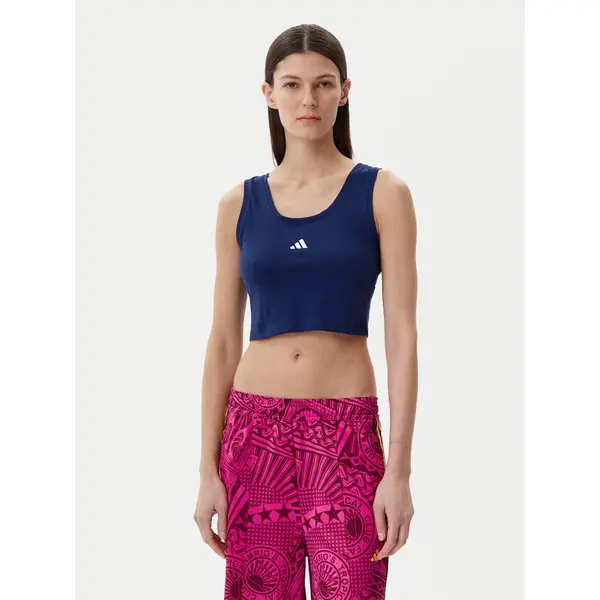Adidas adidas Top Essentials Small Logo JC5939 Tamnoplava Slim Fit