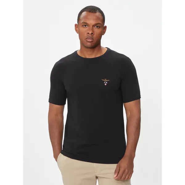 aeronautica militare Aeronautica Militare T-shirt AM1UTI001 Crna Regular Fit
