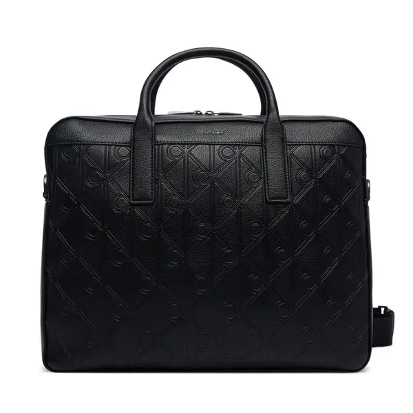 Calvin Klein Aktovka Calvin Klein Emblem Aop Deboss LV04D3561G Crna