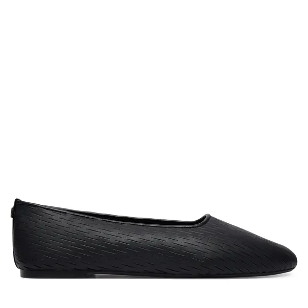 Calvin Klein Balerinke Calvin Klein Oblique Ballerina Cut Lth HW0HW03033 Crna