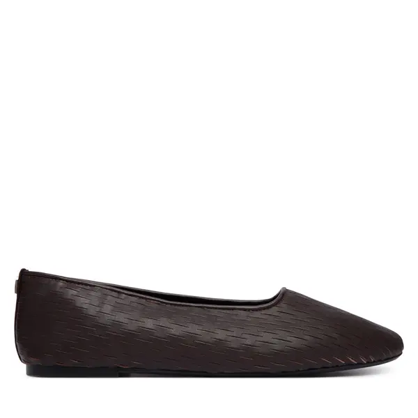 Calvin Klein Balerinke Calvin Klein Oblique Ballerina Cut Lth HW0HW03033 Tamnocrvena