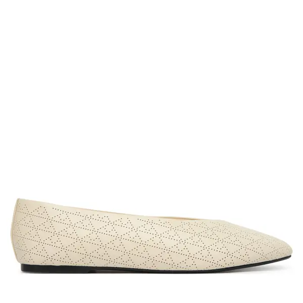 Calvin Klein Balerinke Calvin Klein Square Ballerina Aop Lth HW0HW02936 Bež