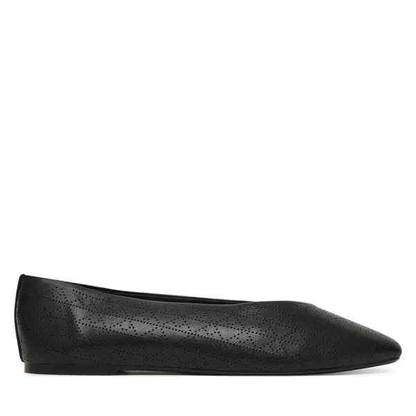 Calvin Klein Balerinke Calvin Klein Square Ballerina Aop Lth HW0HW02936 Crna