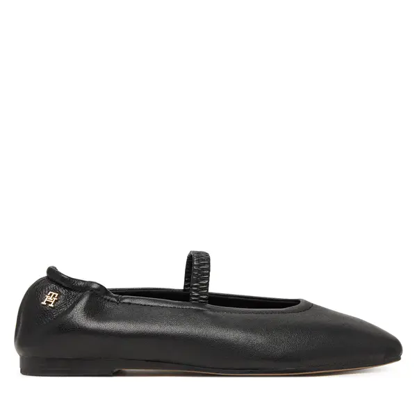 Tommy Hilfiger Balerinke Tommy Hilfiger Soft Leather Ellastic Ballerina FW0FW09245 Crna