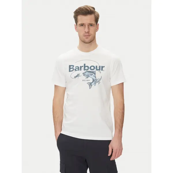 Barbour Barbour T-shirt Lydd MTS1396WH11 Bijela Tailored Fit