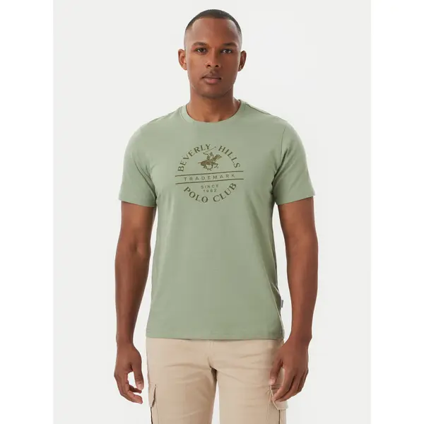 Beverly Hills Polo Club Beverly Hills Polo Club T-shirt M1369 Zelena Regular Fit