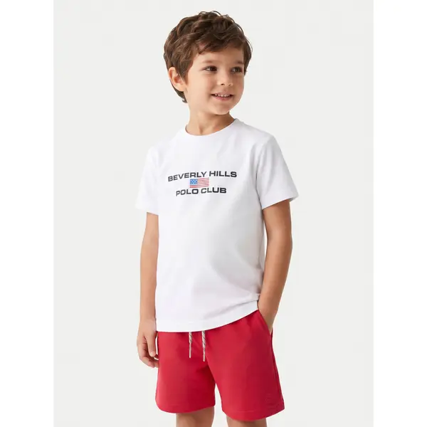 Beverly Hills Polo Club Beverly Hills Polo Club T-shirt P-SS26B-TS0132 Bijela Regular Fit