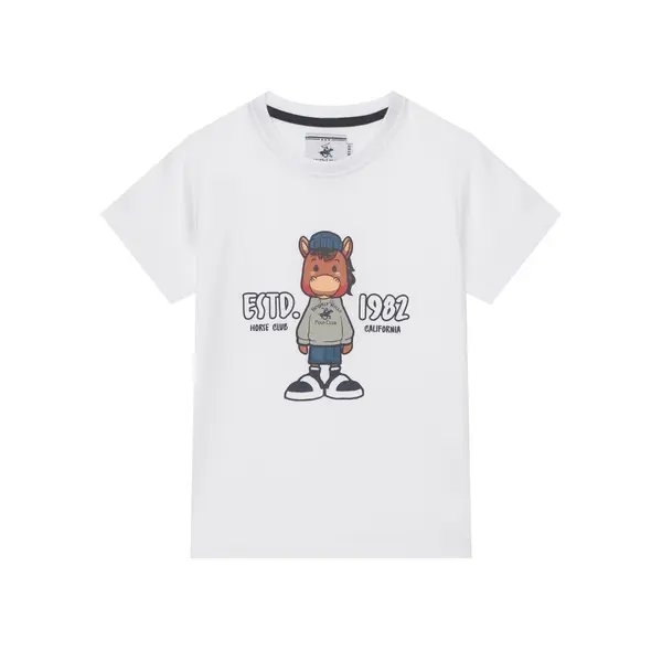 Beverly Hills Polo Club Beverly Hills Polo Club T-shirt P-SS26B-TS0135 Bijela Regular Fit