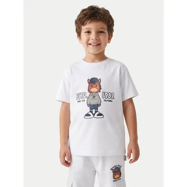 Beverly Hills Polo Club Beverly Hills Polo Club T-shirt P-SS26B-TS0135 Bijela Regular Fit