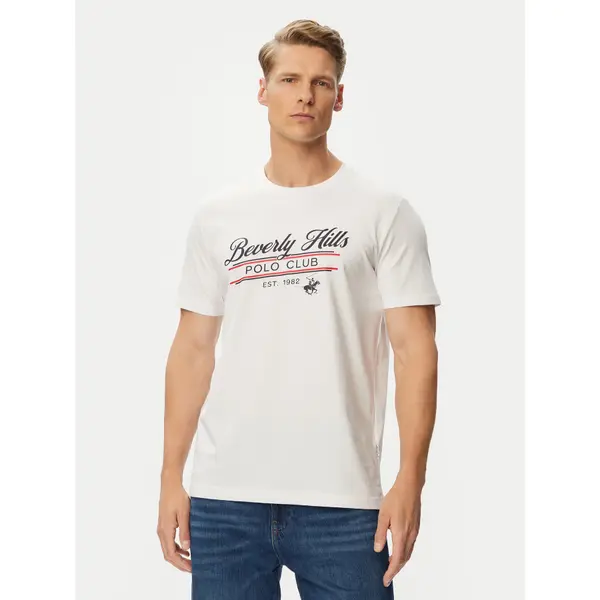 Beverly Hills Polo Club Beverly Hills Polo Club T-shirt P-SS26M-TS1302 Bijela Regular Fit