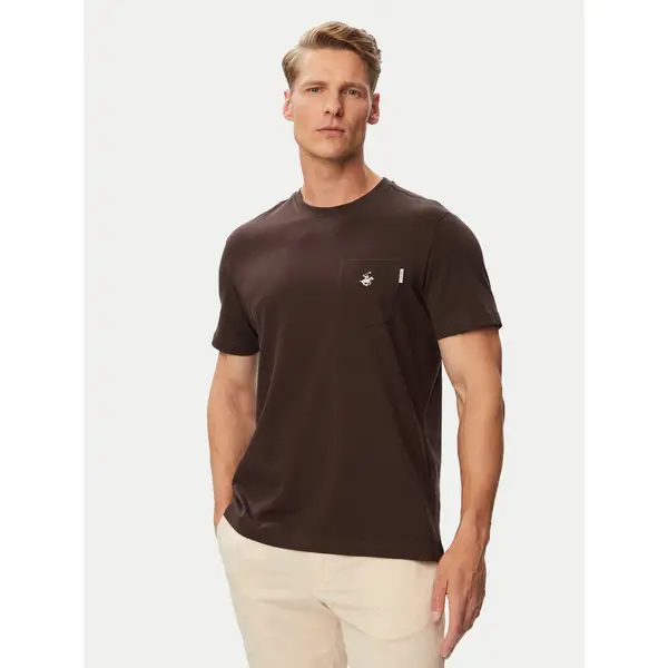 Beverly Hills Polo Club Beverly Hills Polo Club T-shirt P-SS26M-TS414000 Smeđa Regular Fit
