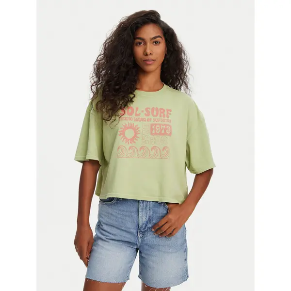 Billabong Billabong T-shirt Sol Surf EBJZT00428 Zelena Oversize