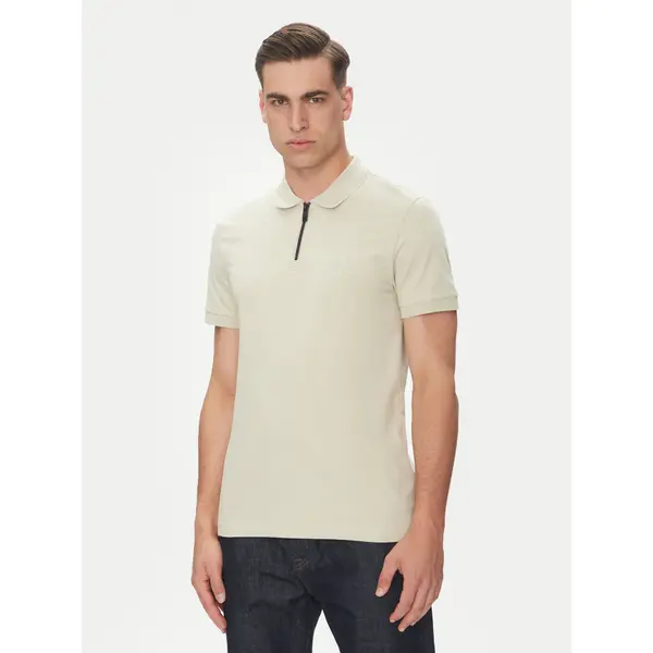 Boss BOSS Polo Passerzip 50537507 Bež Slim Fit