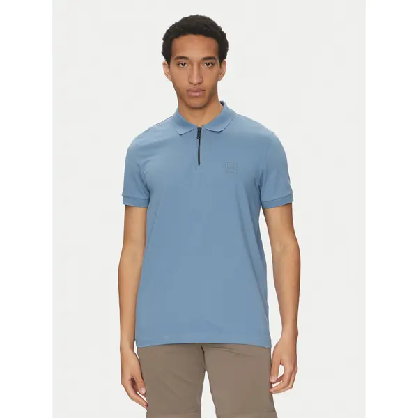 Boss BOSS Polo Passerzip 50537507 Svijetloplava Slim Fit