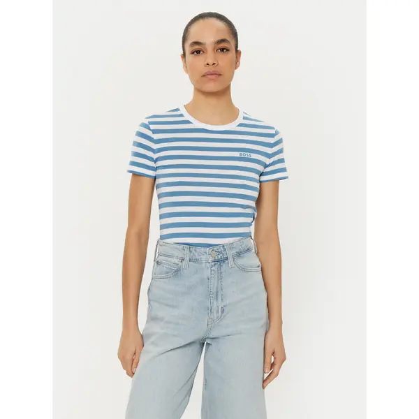 Boss BOSS T-shirt C_Esla_Striped 50504192 Plava Regular Fit