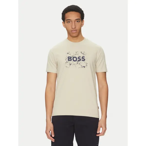 Boss BOSS T-shirt Logo Space 50539186 Bež Regular Fit