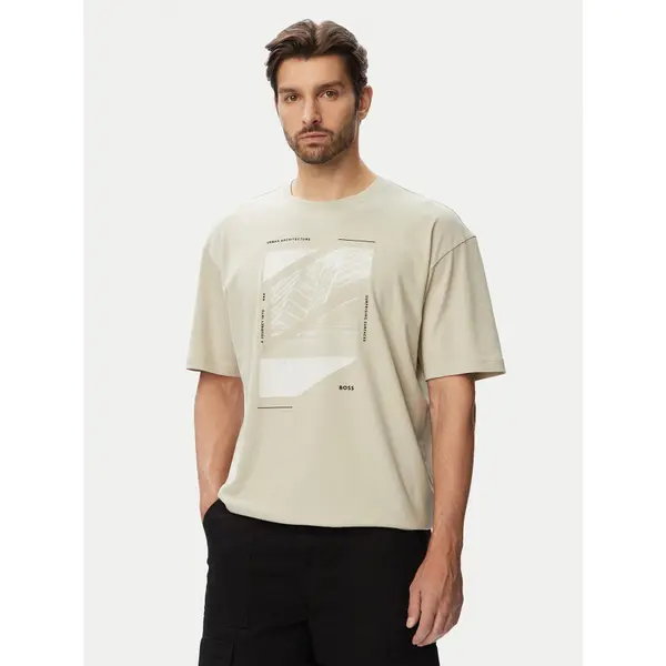 Boss BOSS T-shirt Te Journey 50566607 Bež Relaxed Fit