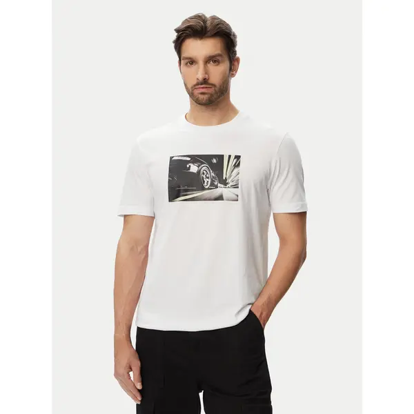 Boss BOSS T-shirt Te Motors 50566627 Bijela Regular Fit