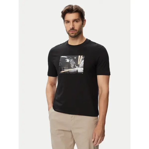 Boss BOSS T-shirt Te Motors 50566627 Crna Regular Fit