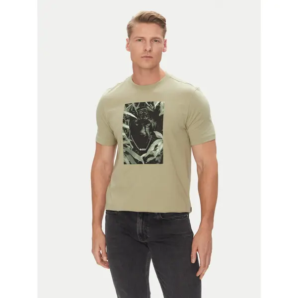 Boss BOSS T-shirt Te_Animali 50546362 Zelena Regular Fit