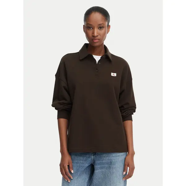 Calvin Klein Jeans Calvin Klein Jeans Majica dugih rukava LV047G230G Tamno smeđa Relaxed Fit