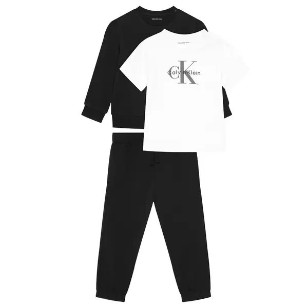 Calvin Klein Jeans Calvin Klein Jeans Set majica dugih rukava, majica i hlače Monogram IN0IN00336 Crna Regular Fit