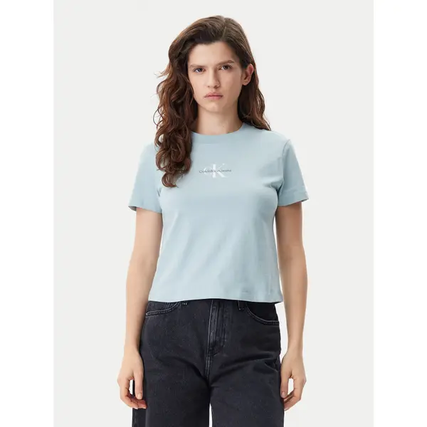 Calvin Klein Jeans Calvin Klein Jeans T-shirt Baby Tee J20J223113 Plava Slim Fit