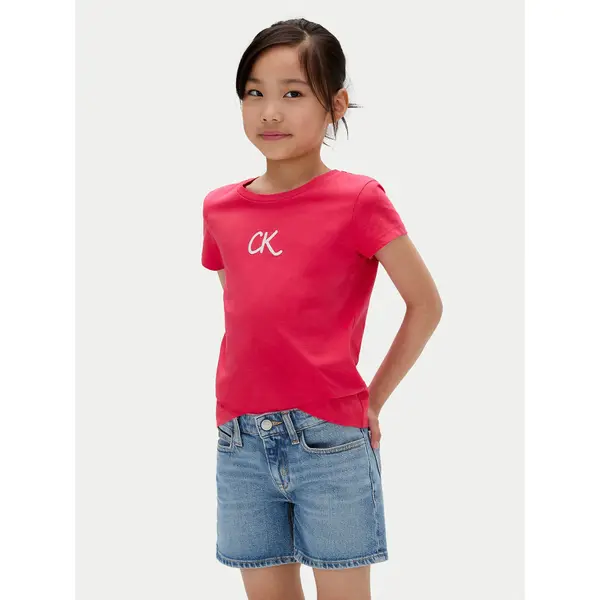 Calvin Klein Jeans Calvin Klein Jeans T-shirt Glitter IG0IG02972 D Ružičasta Slim Fit